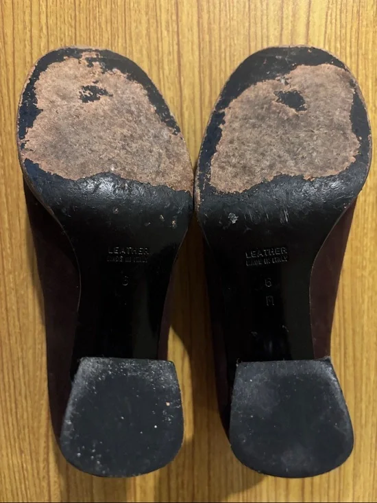 Yves Saint Laurent Deep Brown Suede Heels - Picture 5 of 6